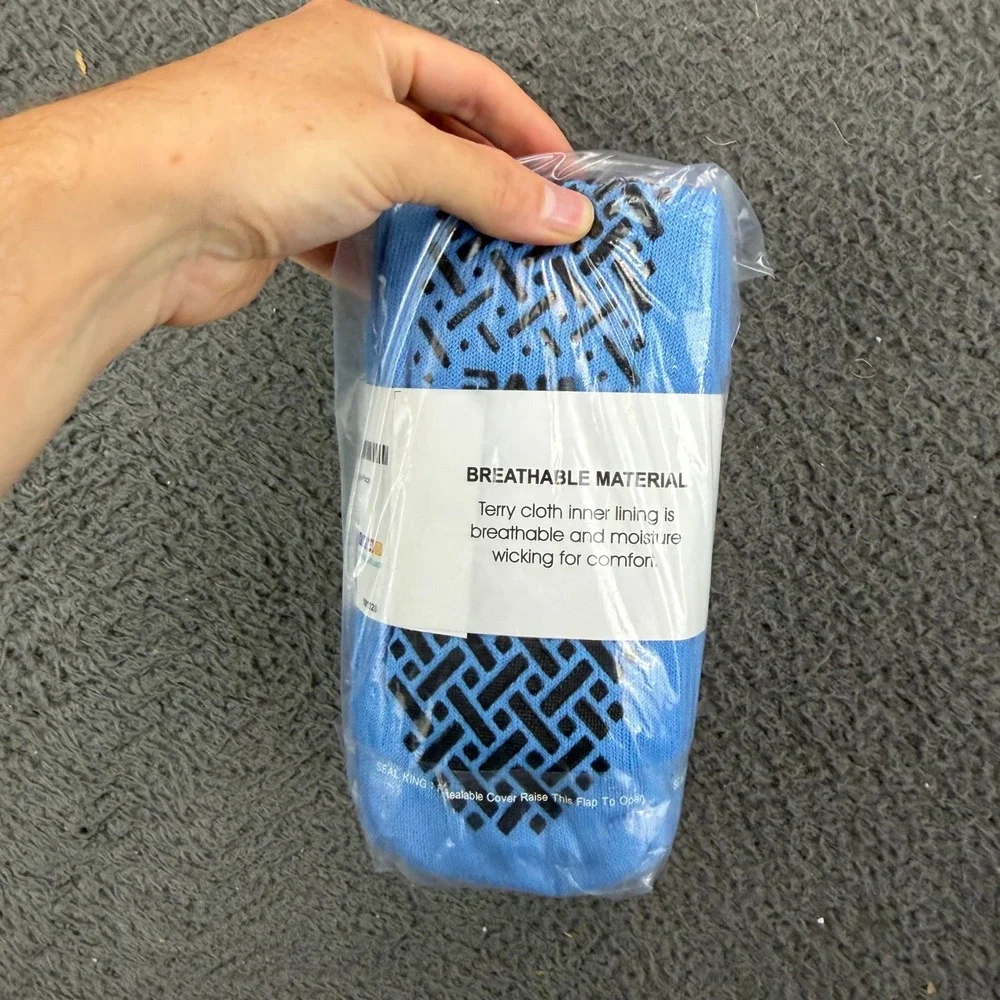 Vive‎ Non-Slip Socks Blue 6-Pack Terry Cloth Lining LVA1043BLU New